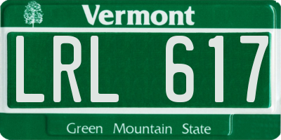 VT license plate LRL617