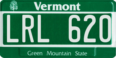 VT license plate LRL620