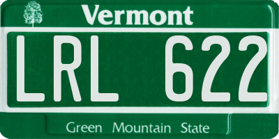 VT license plate LRL622
