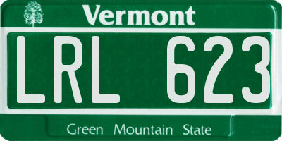 VT license plate LRL623