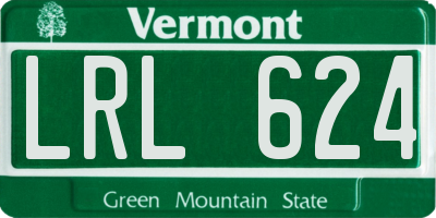 VT license plate LRL624