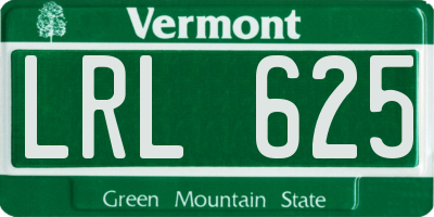VT license plate LRL625