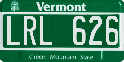 VT license plate LRL626