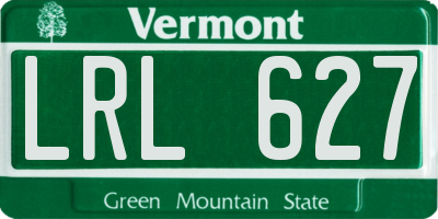 VT license plate LRL627