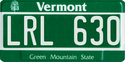 VT license plate LRL630