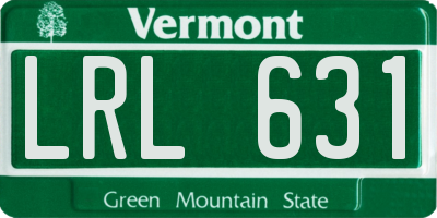 VT license plate LRL631