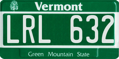VT license plate LRL632