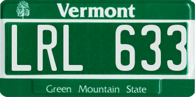 VT license plate LRL633