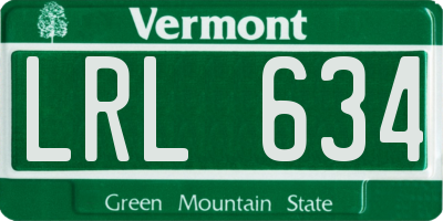VT license plate LRL634