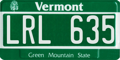 VT license plate LRL635