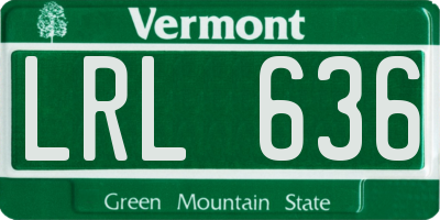 VT license plate LRL636