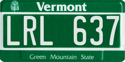 VT license plate LRL637
