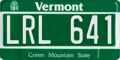 VT license plate LRL641