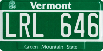 VT license plate LRL646