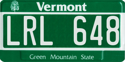 VT license plate LRL648