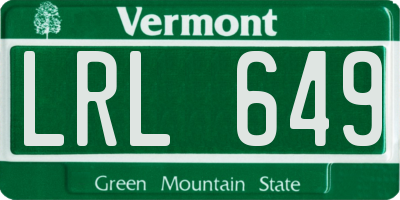 VT license plate LRL649