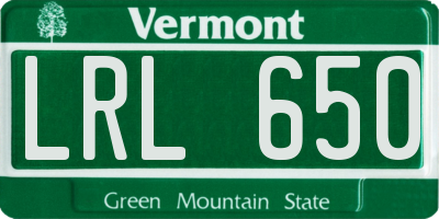 VT license plate LRL650