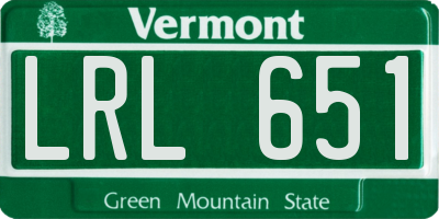 VT license plate LRL651