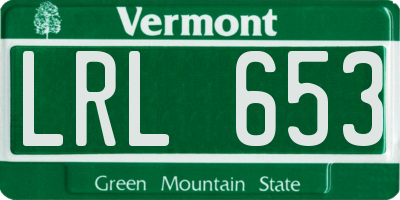 VT license plate LRL653