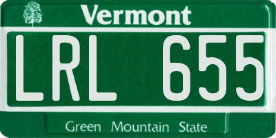 VT license plate LRL655