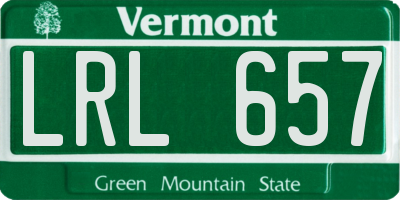 VT license plate LRL657