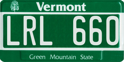VT license plate LRL660