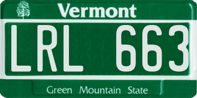 VT license plate LRL663