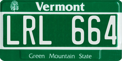 VT license plate LRL664