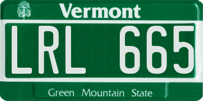 VT license plate LRL665