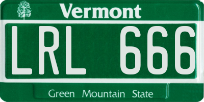 VT license plate LRL666