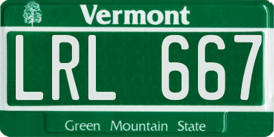 VT license plate LRL667