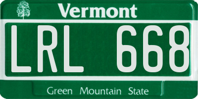 VT license plate LRL668