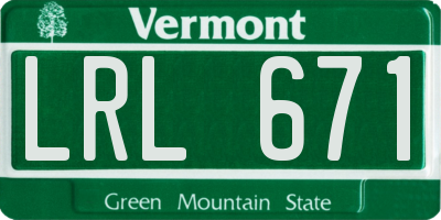 VT license plate LRL671