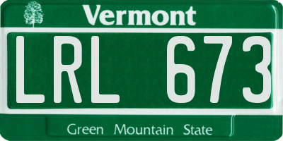 VT license plate LRL673