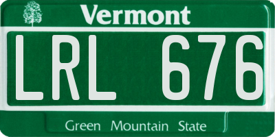 VT license plate LRL676