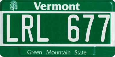 VT license plate LRL677