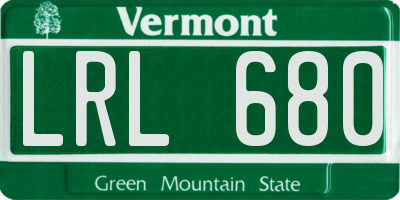 VT license plate LRL680