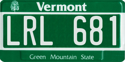VT license plate LRL681