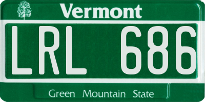 VT license plate LRL686