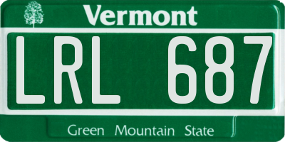 VT license plate LRL687