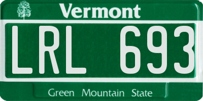 VT license plate LRL693