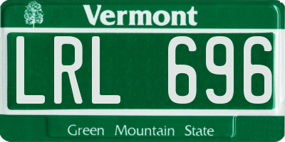 VT license plate LRL696