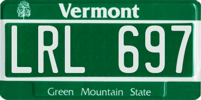 VT license plate LRL697