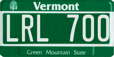 VT license plate LRL700