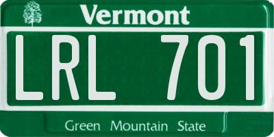 VT license plate LRL701