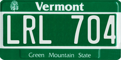VT license plate LRL704
