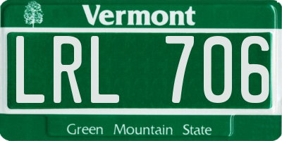 VT license plate LRL706