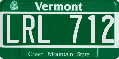 VT license plate LRL712