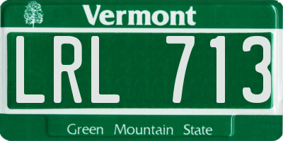 VT license plate LRL713
