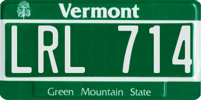 VT license plate LRL714